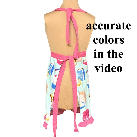 apron BAKERS GONNA BAKE tie back vintage baking cooking graphics Pantry cotton - Picture 5 of 9